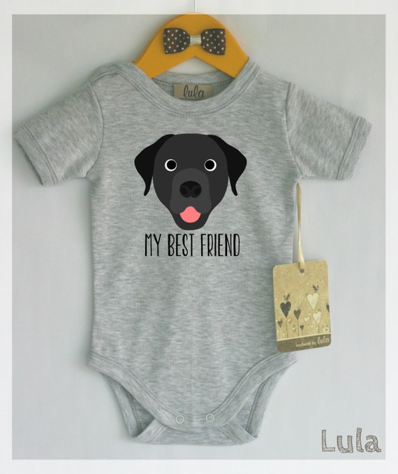 Black Labrador Baby Clothes Dog Baby Best Friend Print Cute