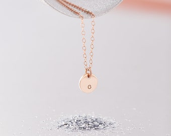 Solid Rose Gold Initial Necklace / Single Initial Necklace / 9ct Rose Gold Initial Necklace / Personalised Initial Necklace