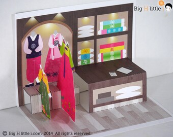 Creative Playthings / Korean Traditional Costume Shop / Paper Dollhouse / Learning Toys / Girl Toys