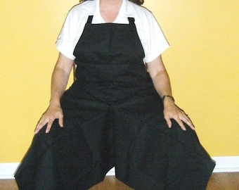 Pottery Apron Split Leg Panel Black Basic