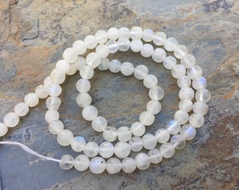 Rainbow Moonstone Beads, Round Moonstone Beads, 13 inch strand, 4mm