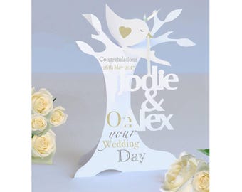 Personalised 3D Popup Paper Cut Wedding /Anniversary/Engagement Card .