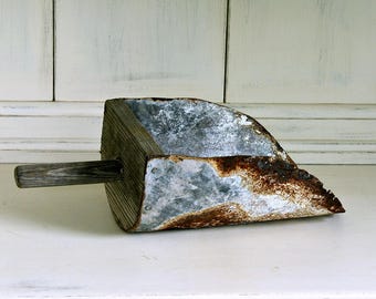 Vintage Metal & Wood Scoop | Grain Scoop | Feed Scoop | Farmhouse Style | Rusty Metal Decor