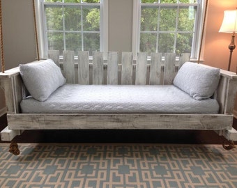 Porch Swing: The "Rivertowne" Swing Bed w/ Straight Back -- FREE SHIPPING! (Bedswing)