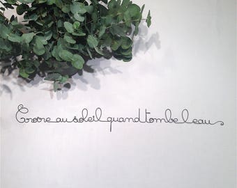 Writing wire, wire, wire, wall quote sentence wire