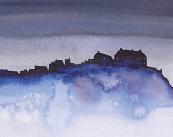 Greeting Card - 'Edinburgh Castle Darkness'