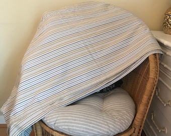 Striped Full Flat Sheet GUC 60/40 cotton/poly