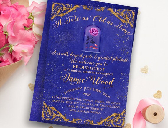 Beauty And The Beast Bridal Shower Invitations 2