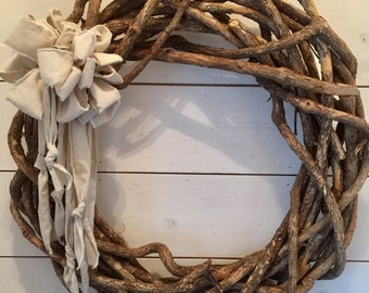 XL thick grapevine wreath, extra large wreath, large wreath, rustic wreath, primitive wreath, farmhouse wreath, wall decor, home decor