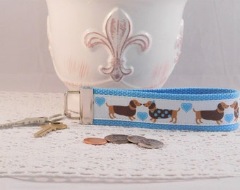 Keychain Wristlet Made With Dachshund Inspired Ribbon