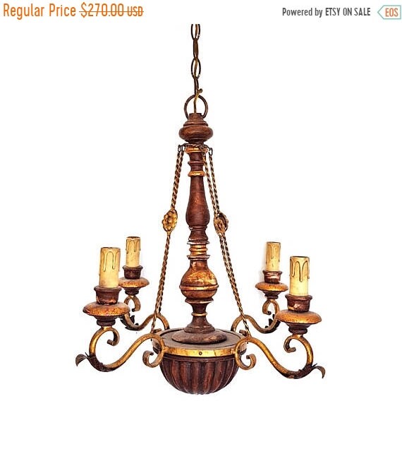 Antique Italian Chandelier 4 Lightsfloine Wood And Like This Item
