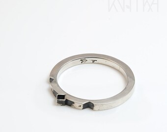 Minimalist ring, Geometric ring, Sterling silver delicate ring, Minimalistic band ring