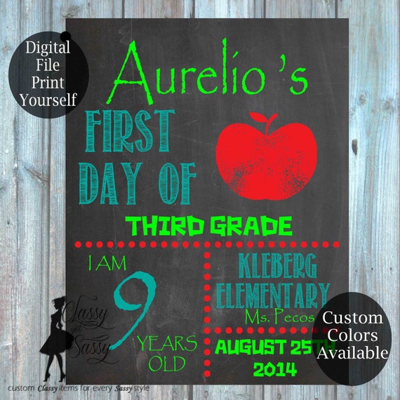First Day Of School Chalkboard Sign 156