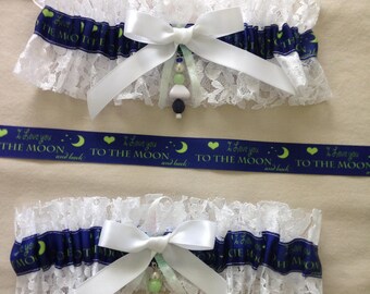 I Love You to the Moon & Back Garters