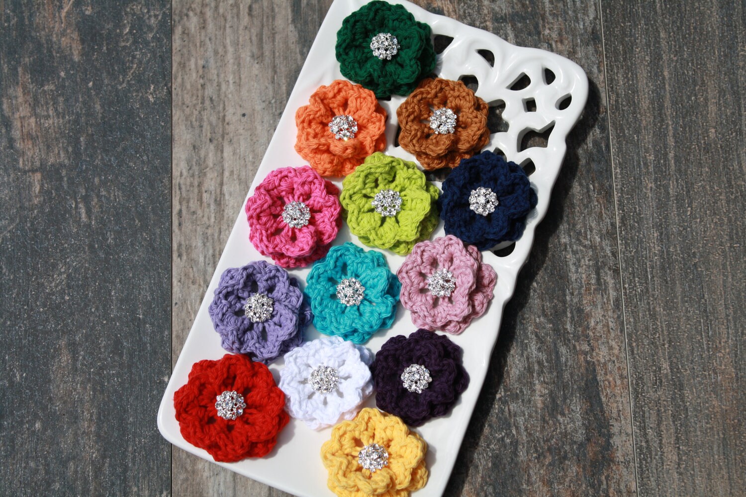 Crochet Dog Collar Flower You Pick