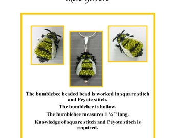 Three Dimensional Bumblebee Beaded Bead Instructions PDF file