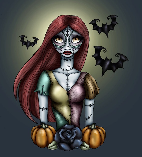 Items similar to Day of the Dead Sally A Nightmare Before Christmas A4