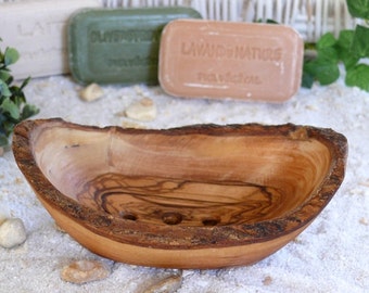 Soap dish made of olive wood rustic