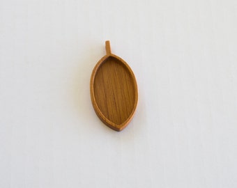 USA made No laser hardwood pendant blank - Mahogany - 25 x 45 mm cavity - (D15-M)