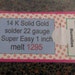Solid 14K gold solder wire 58% real gold X easy, Density .071 DWT per inch 22 Gauge melt 1325 degrees