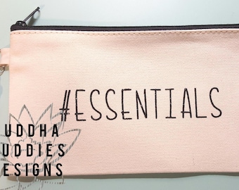 zippered canvas pouch with tassel
