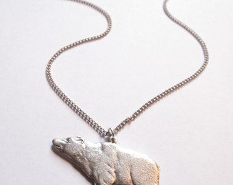 Bear Necklace - Silver // Animal Charm Necklace