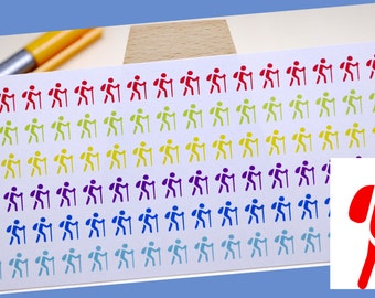 PLANNER STICKER || hiker || sport || small rainbow colored | for your planner or bullet journal