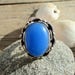 925 Solid Sterling Silver Overlay / Silver Plated Blue Chalcedony Gemstone 5.5 (Adjustable) Ring Jewelry RR-59