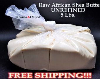 5 Lb. African Shea Butter Raw - Unrefined Ivory Or Yellow 100% Pure Natural FREE SHIPPING