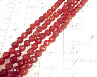 AA quality, Calnelian Beads, Red Beads, Round, 8mm, Full strand,