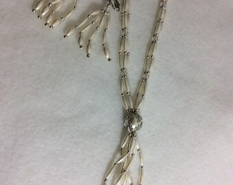 Lanier faux pearl necklace with matching earrings