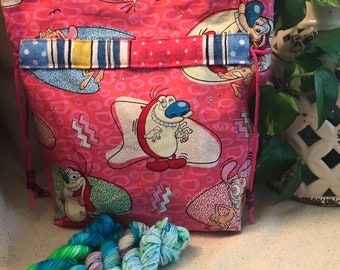 Medium Sock Bag, project bag, knitting, crochet