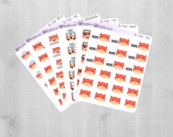 Fox Emoji Planner Stickers 023