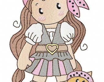 Pirate girl machine embroidery