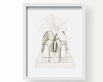 Party Shoes - Fashion Accessories Fine Art Illustration Print, Wall Art Print, Poster Illustration, Art for Home, Office