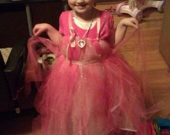 Pink Fairytale Princess Tutu Dress Birthday Outfit Halloween