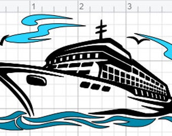 Cruise Ship Design SVG EPS DXF pdf Studio 3 Cut Files