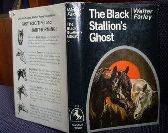 The Black Stallion's Ghost, Walter Farley, Horse Book, #18 Dust Jacket, Vintage Children's Hardcover Book 1969