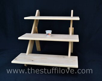 3 Tier Deep Standard Portable Riser Craft fair Display Shelving Stand.