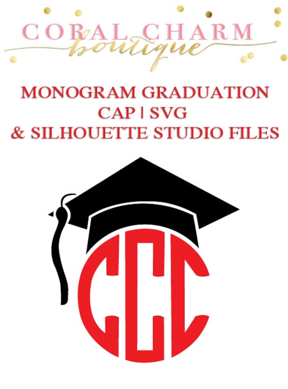 Download Monogram Graduation Cap File for Cutting Machines SVG and