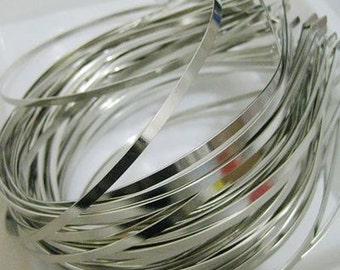 50 pcs 6mm metal headband with bent end, wholesale sliver metal headbands