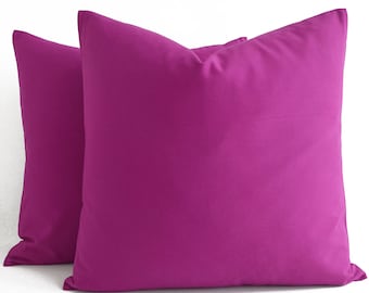 Cotton Purple Pink Pillow, Purple Pink Throw Pillow, Purple Pink Cushion, Decorative Pillow, Fuchsia Pillow Cover, Solid Plum Purple Pillows