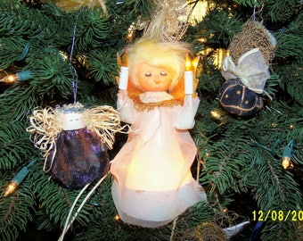 Vintage Angel Tree Topper, Angel Tree Decor, Light Up Angel, Christmas Angel, Made In Japan Angel