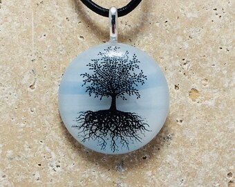 Tree Of Life Fused Glass Pendant