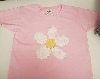 Custom daisy applique child t-shirt