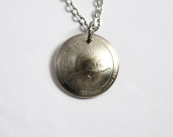 U.S. Quarter Necklace, Domed Coin Pendant, Kisatchie National Forest, Louisiana, America the Beautiful, 2015 Jewelry Hendywood