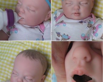 OPEN MOUTH reborn baby girl, hold full pacifier, faux formula bottle, ready to ship!