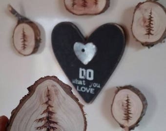 Wood Burned Magnet set (5)