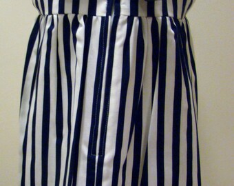 Girls Sailor Dress : Navy and White Striped Sleeveless Dress in 4T