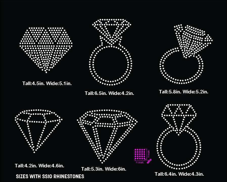 Download Diamonds Rings Wedding rhinestone template digital download